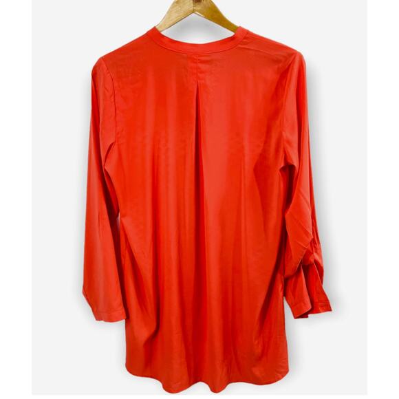Susan Graver Tunic Top Coral Orange Size 4 New - Picture 4 of 10